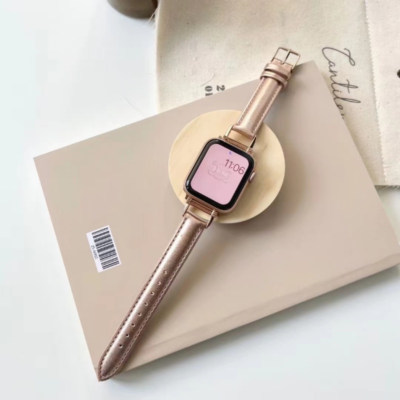 Dây Đeo Bằng Da Chất Lượng Cao Cho iWatch series 8 49mm 7 41mm 45mm 6 SE 5 4 3 2 1 44mm 38mm 42mm 40mm