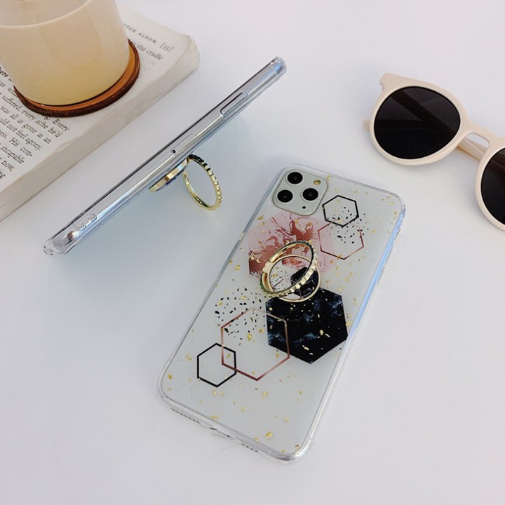 [Có Đỡ Lưng] Ốp Lưng iPhone 7/8/7Plus/8Plus/X/XS/XSMAX/11/11Pro/11ProMax Họa Tiết Đá Cẩm Thạch - Mã TZAC268