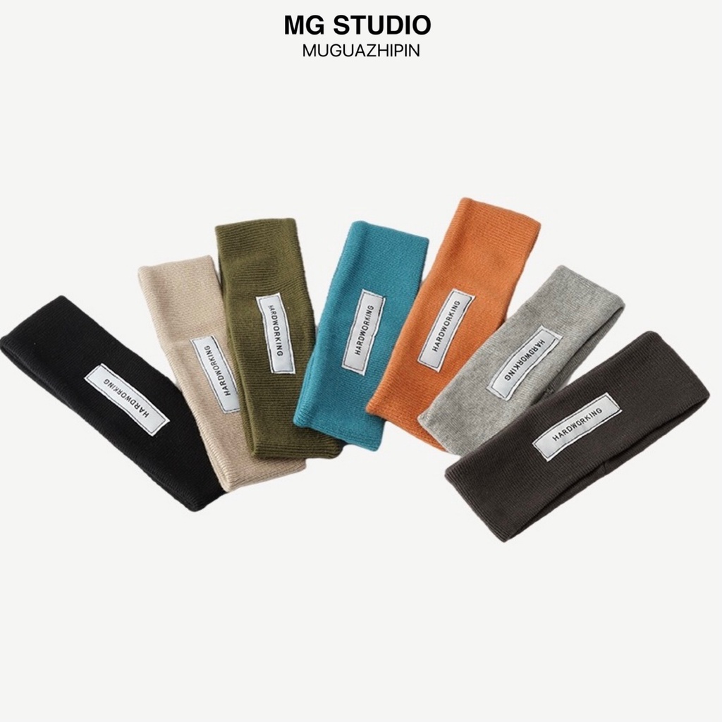 Băng Đô MG Studio Thêu Chữ HARDWORKING Đơn Giản Thời Trang