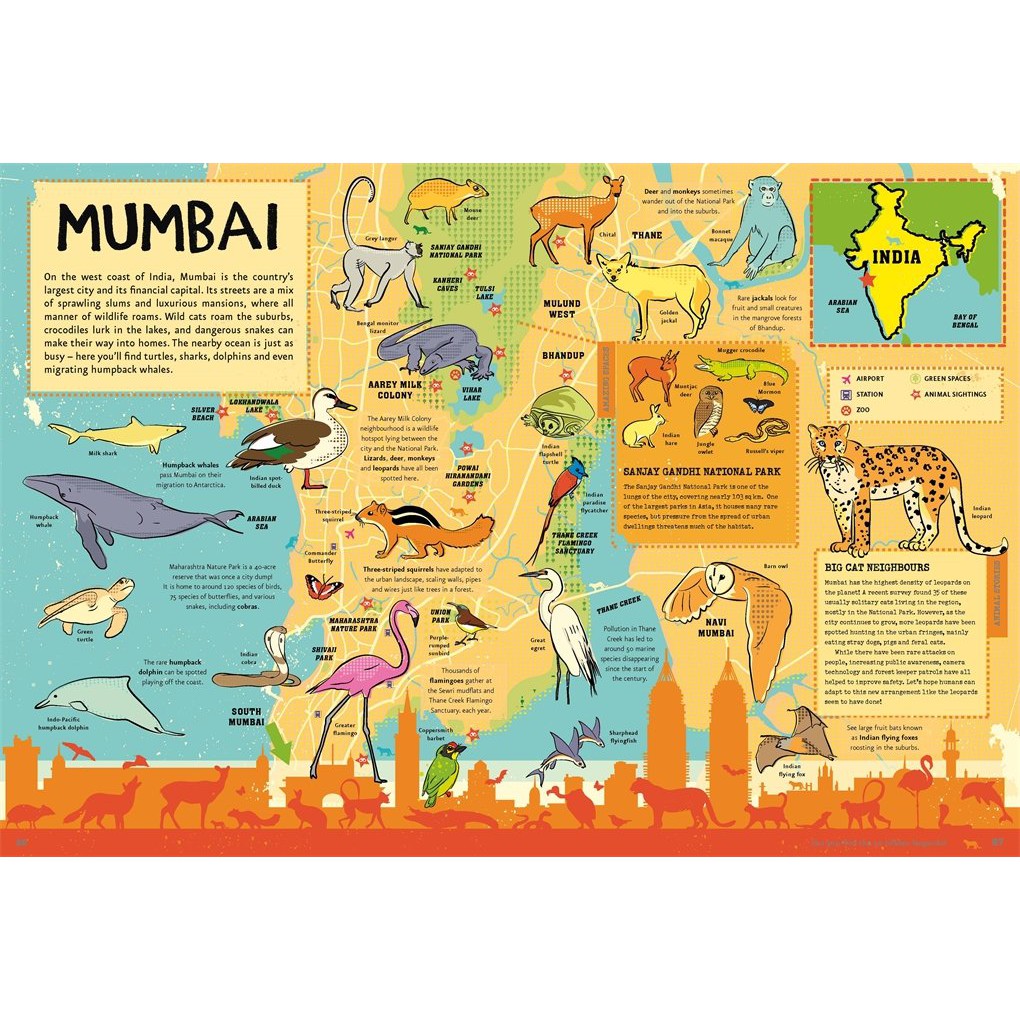 Sách Urban Jungle, Sơ Đồ Động Vật - Á Châu Books