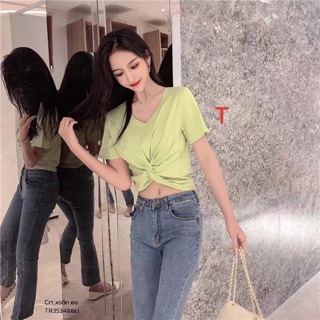 Áo crt xoắn eo cổ V - TR