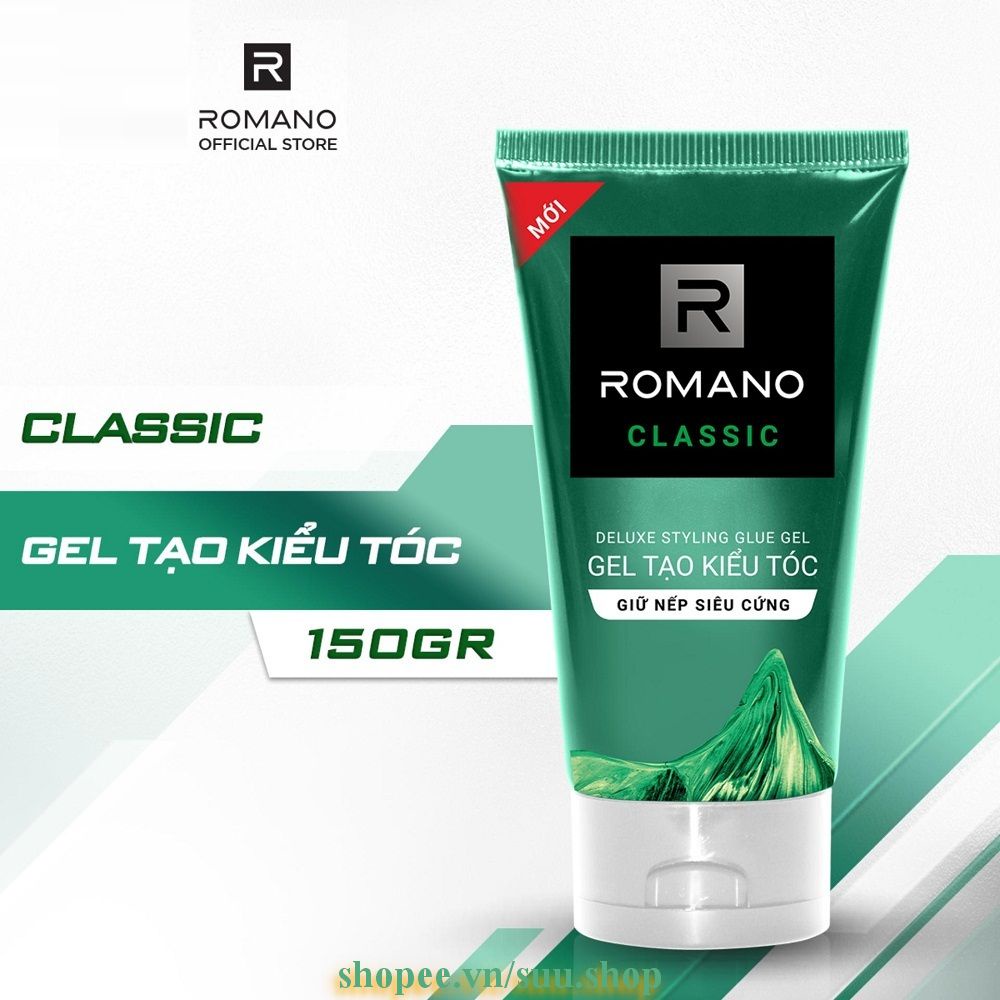 Gel vuốt tóc Romano Classic Siêu cứng 150g- Mẫu mới suu.shop cam kết 100% chính hãng