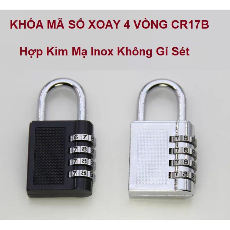 Ổ Khóa Mã Số Xoay 4 Chữ Số Bằng Thép Không Gỉ, Khóa Mật Mã Không Cần Chìa Nhỏ Gọn