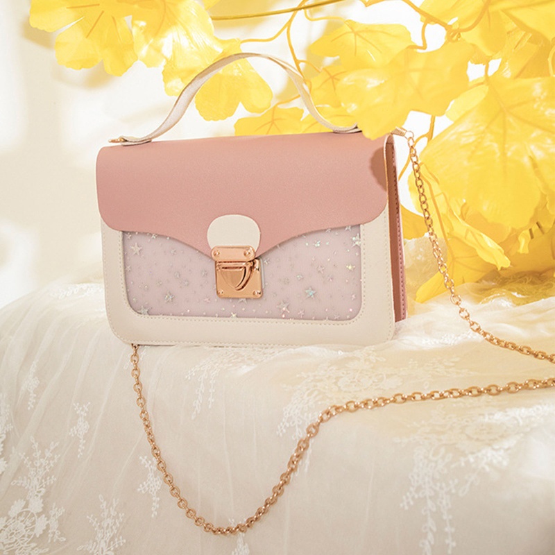 Túi Đeo Chéo Vuông Nhỏ In Họa Tiết Ngôi Sao Thời Trang Cho Nữ