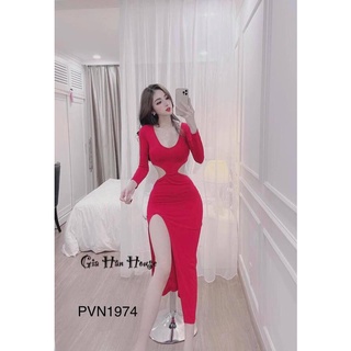 Đầm Body Hở Eo Xẻ Tà