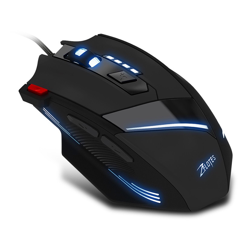 btsg Zelotes-7 Button Optical USB Wired 7200 DPI Adjustable Professional Gaming Mouse