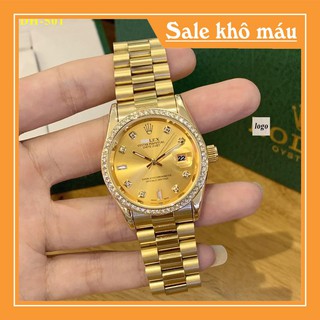 [SIze 38 - Hàng cao cấp]  Đồng hồ nam R-L S-38mm đính viền đá dây kim loại đúc đặc cao cấp bảo hành 12 tháng fullbox