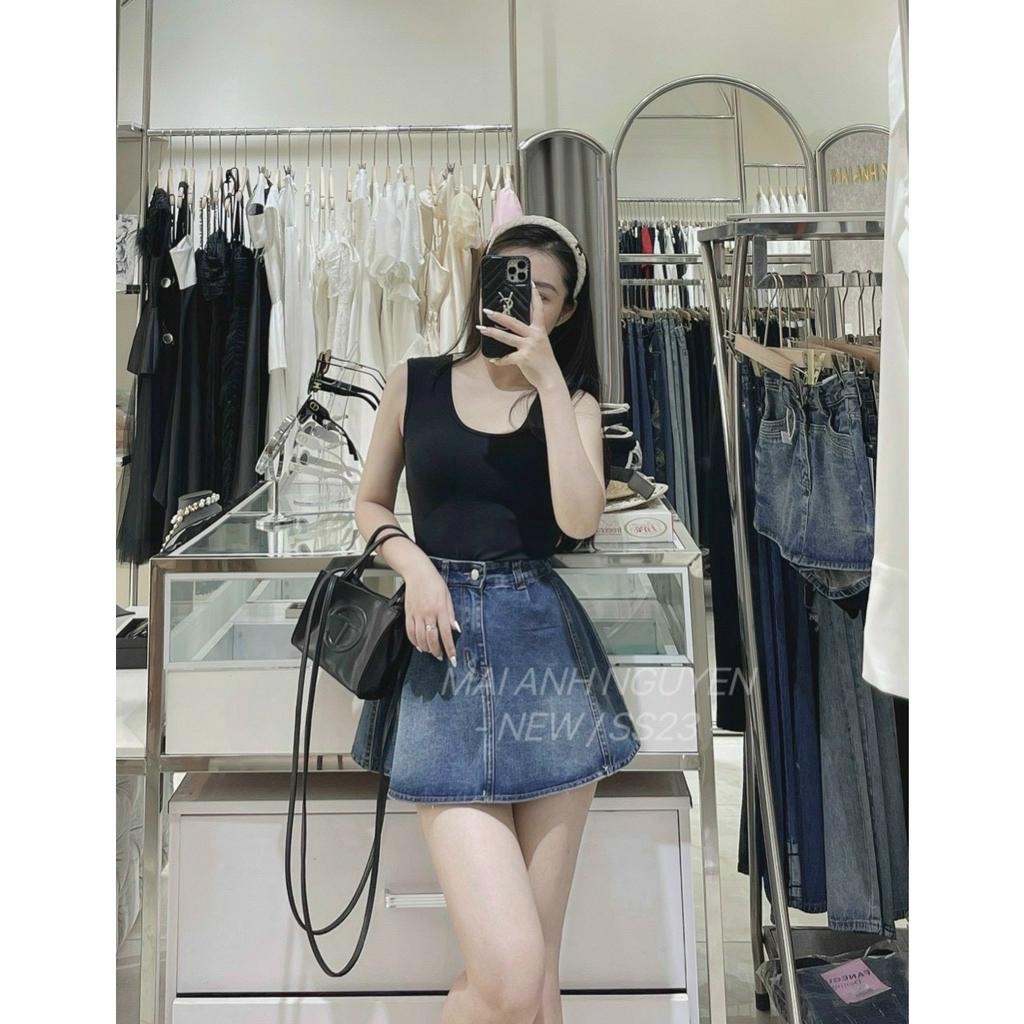 Chân váy jeans bò xòe ngắn 2 lớp M3380