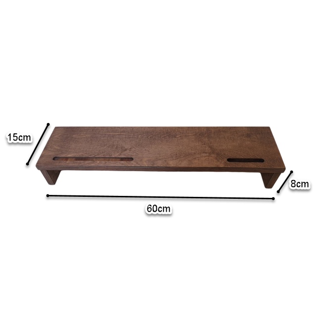 Kệ gỗ để màn hình máy tính PLYWO.MOSTA-004 | D60 x R15 x C8cm | Nâng màn hình lên đến 8cm | Giảm đau mỏi cổ