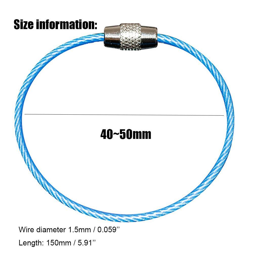 Set 5 / 10 Móc Khóa Dây Cáp Nhiều Màu Sắc Tiện Dụng Giá Đỡ