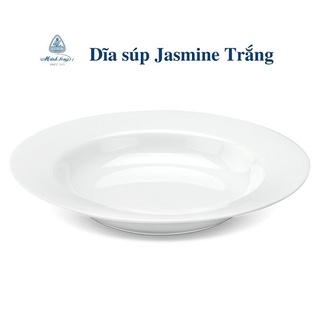 Dĩa sứ trắng lòng sâu Minh Long 17,20,23cm - dĩa sứ trắng lòng sâu minh lpng