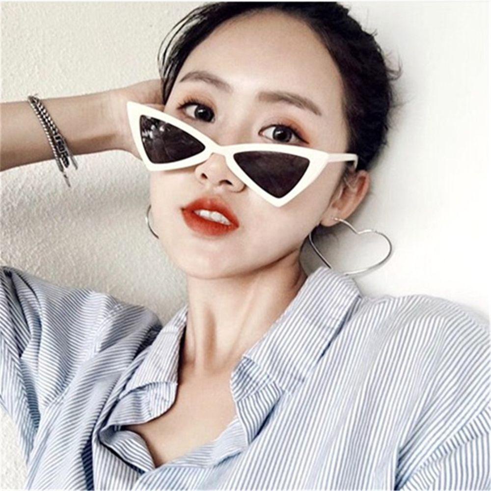 Kính mát hình tam giác ngược mắt mèo chống tia UV400 phong cách cổ điển thời trang dành cho nữ