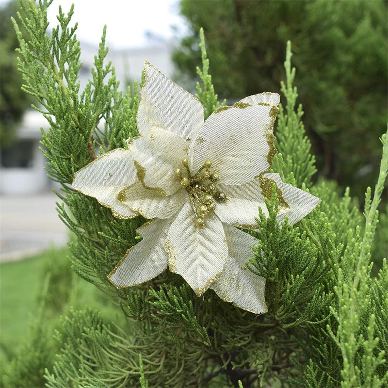 Hoa Trang Trí Cây Thông Giáng Sinh Màu Vàng