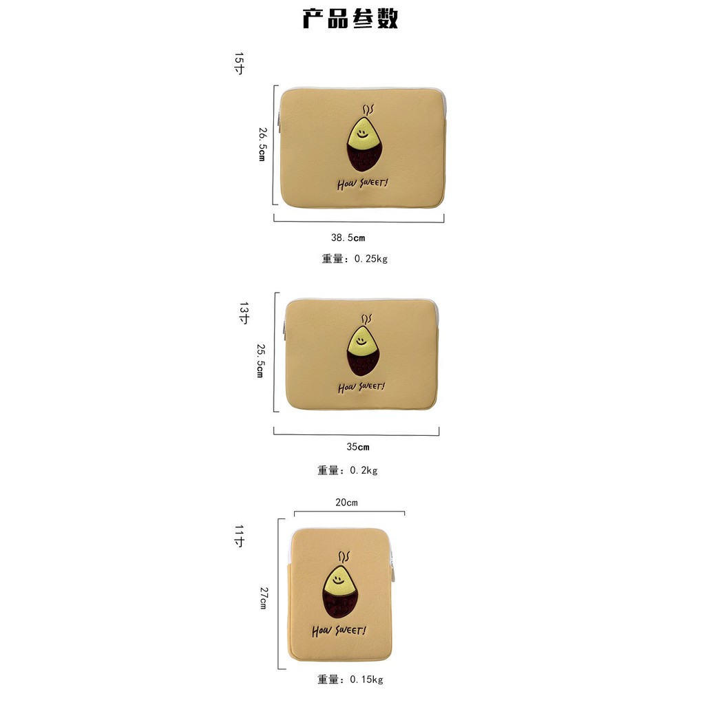 Túi Đựng Thời Trang Hàn Quốc In Hình Quả Bơ Cho Ipad 15 13 11 10.5 10.2 Inch