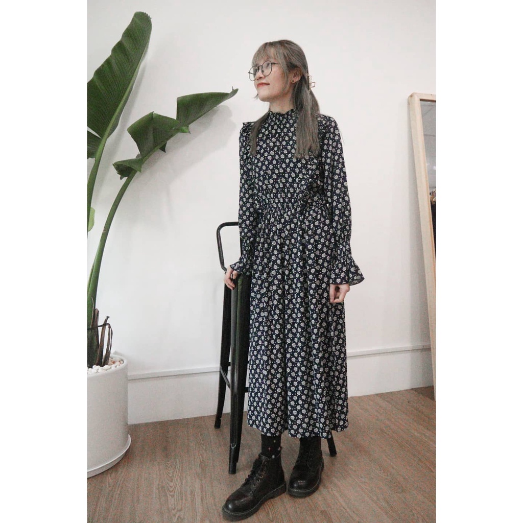 Đầm dài tay dài cổ lọ thanh lịch kín đáo DOKESI  - Grace Dress