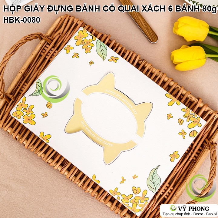 HỘP GIẤY ĐỰNG BÁNH KẸO 6 KHAY BÁNH TRỨNG, TRUNG THU BÁNH PÍA CÓ QUAI XÁCH THẾ GIỚI ĐỘNG VẬT HBK-0080