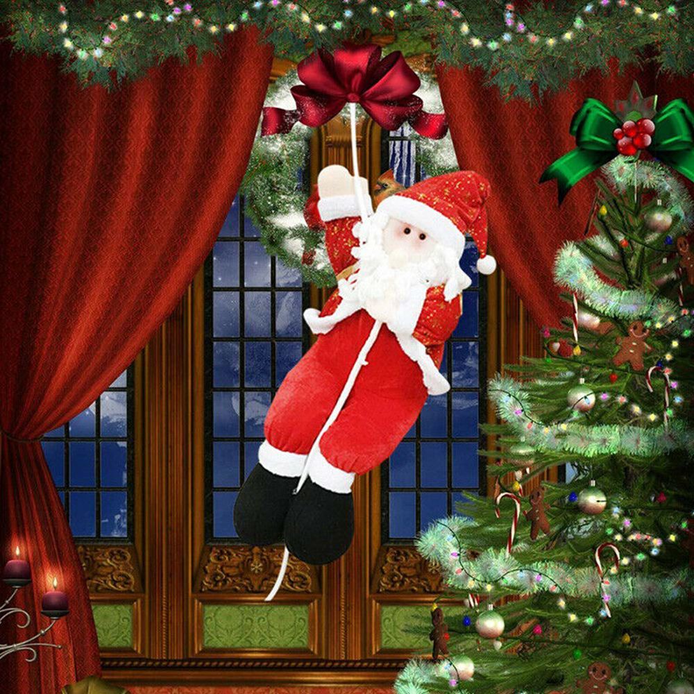 Búp Bê Nhồi Bông Treo Trang Trí Cửa Sổ Hình Ông Già Noel Dễ Thương