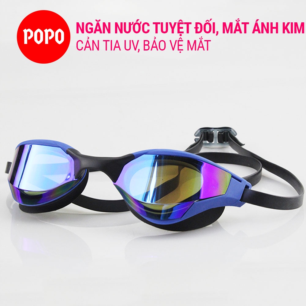 Kính bơi người lớn tráng gương POPO 720 chính hãng cản tia UV, chống sương mờ kiếng bơi thi đấu cho nam nữ