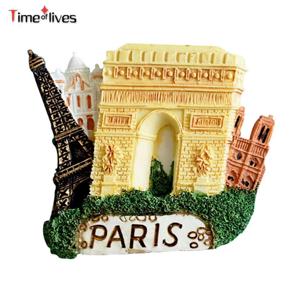 TF▶ Notre Dame DE Paris 3D Fridge Magnet Craft Arc DE Triomphe France Tourist Souvenir Gift