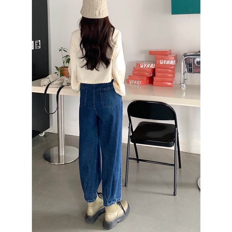 Quần Denim Lưng Cao Ống Đứng Phong Cách Mới 45434