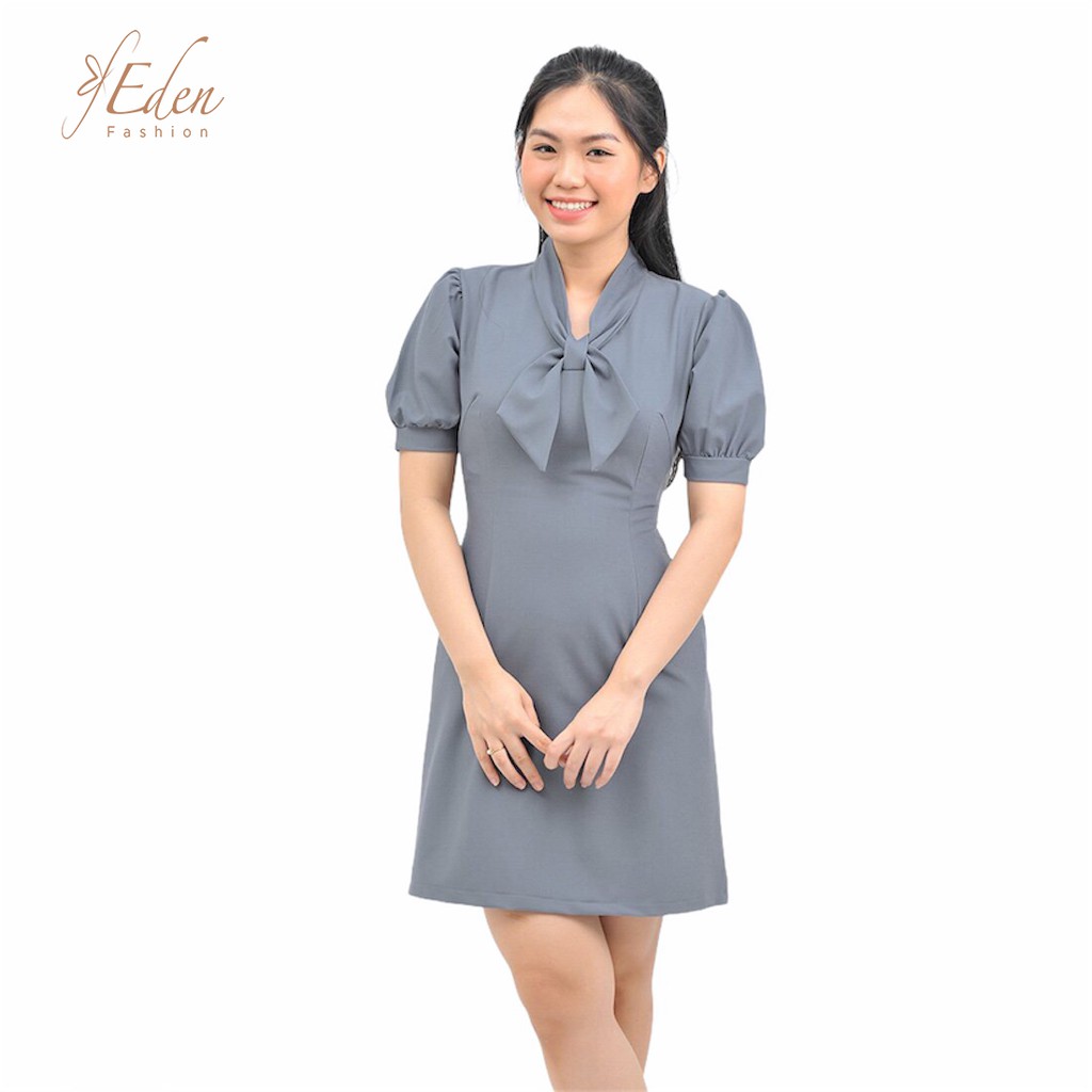 Váy đầm nữ công sở thời trang Eden phối nơ - D417 | BigBuy360 - bigbuy360.vn