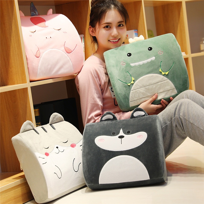 Gối tựa lưng cao su non ghế văn phòng hình thú dễ thương, dựa lưng ghế ô tô chống đau mỏi lưng lõi cao su non