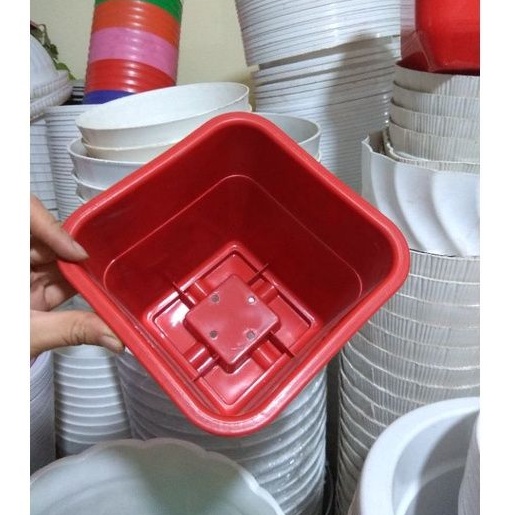 Chậu nhựa vuông V17 (17x15cm) loại dày, bóng_Chậu hoa nhựa việt nhật cứng bền