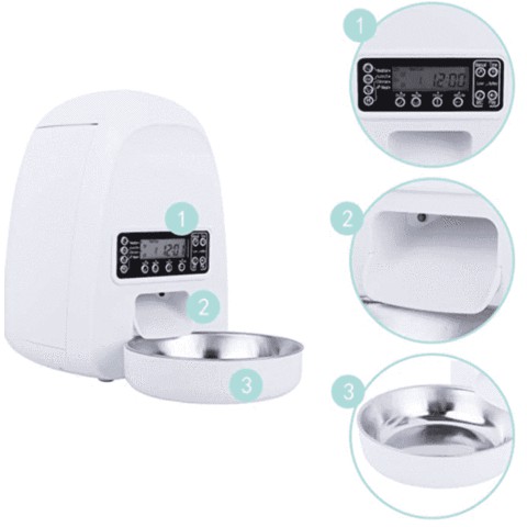 Máy ăn tự động cho thú cưng DOGNESS  PROGRAMMABLE FEEDER MINI (WHITE) 2L