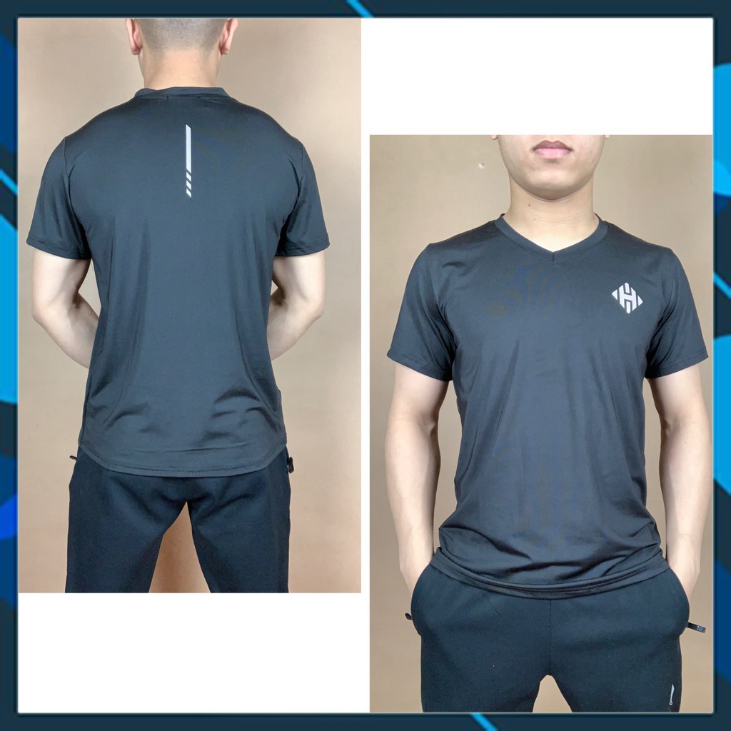 Áo thun nam trơn cổ tim unisex calvin cộc tay vải thun lạnh co dãn 4 chiều thương hiệu Hsimple áo thể thao tập gym nam