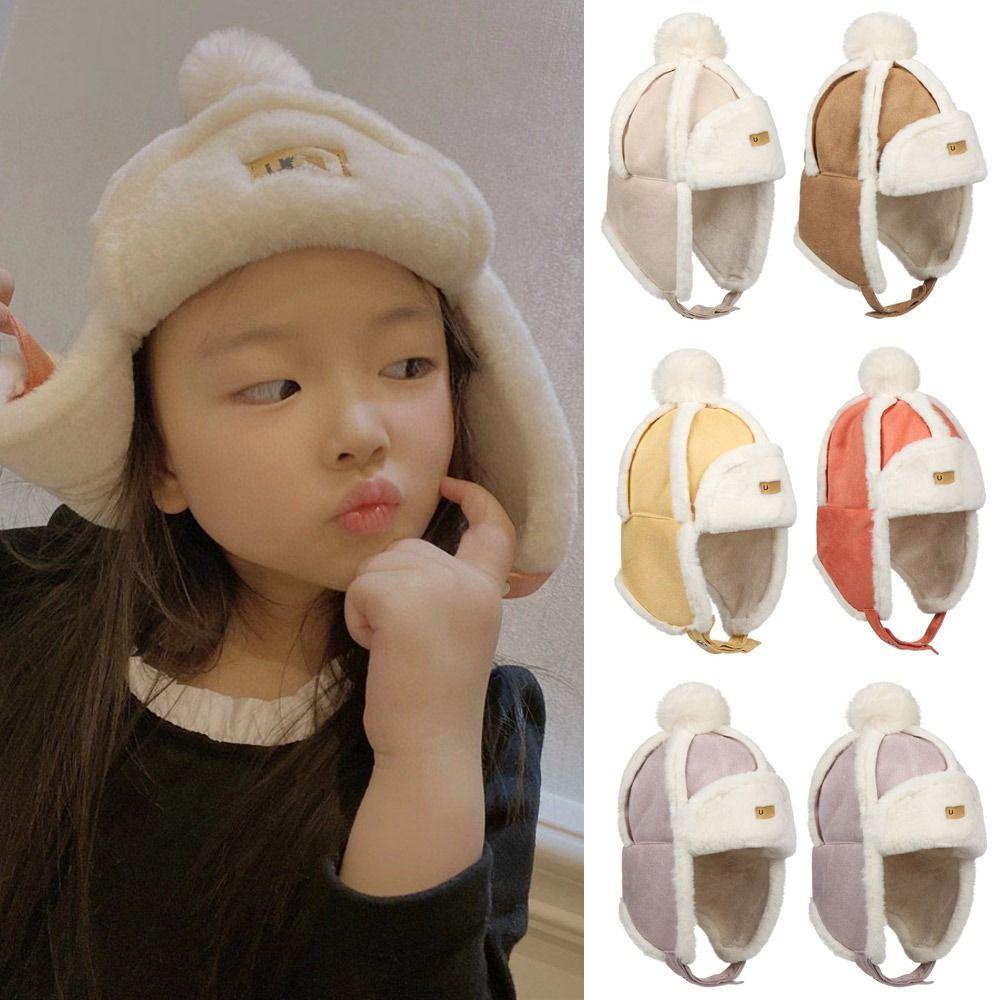 Mũ Len Che Tai Giữ Ấm Thời Trang Thu Đông Cho Bé
