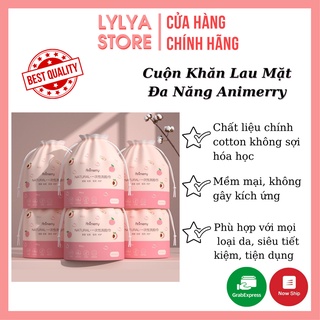 Giấy lau mặt dùng 1 lần khăn mặt cotton khô cuộn giấy tẩy trang lau khô/lau ướt LYLYA STORE