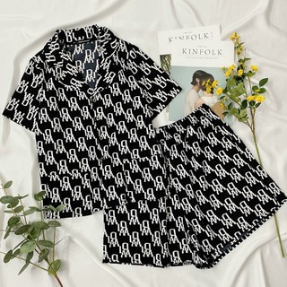 Bộ pijama lụa thiết kế, set bộ đùi họa tiết cực đẹp chất vải cực mát dành cho các nàng béo 55-90kg