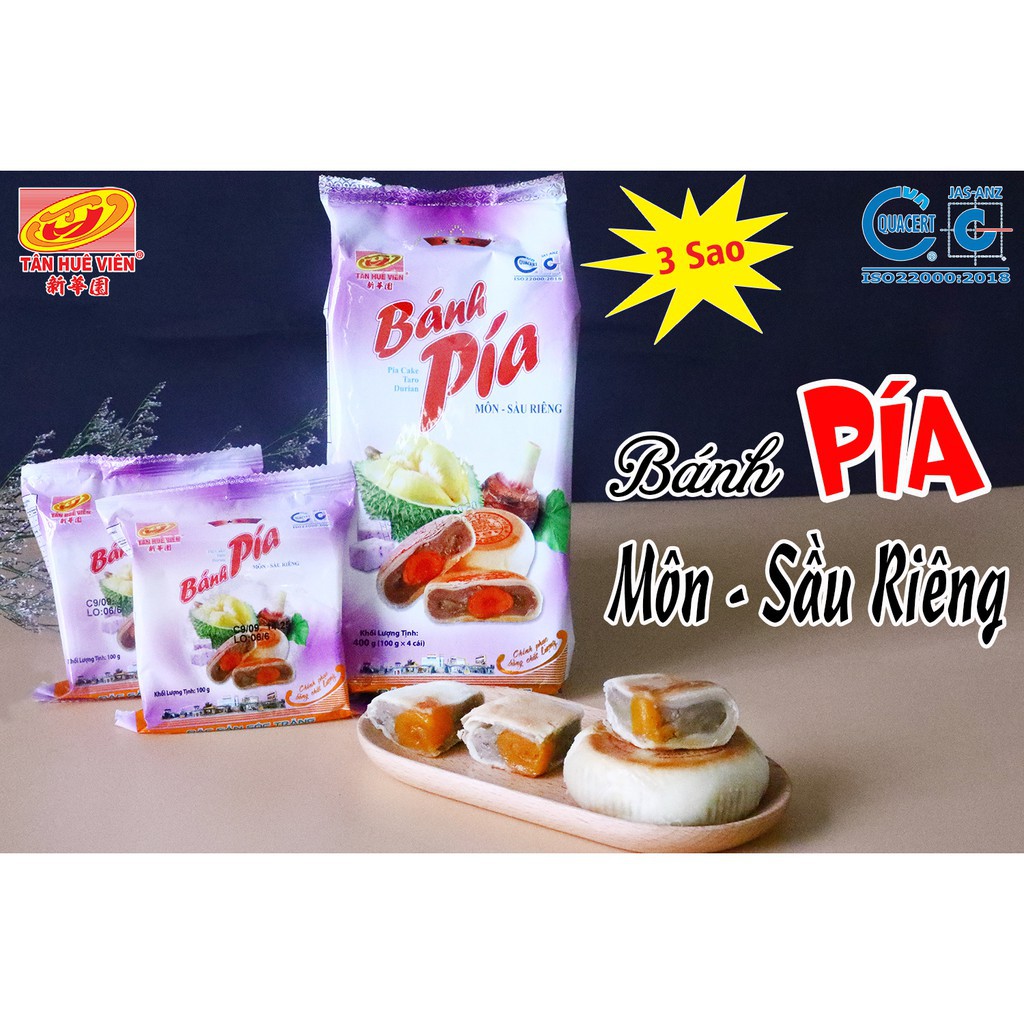 [FREESHIP-HÀNG CHẤT LƯỢNG] Bánh Pía khoai môn sầu riêng 3 sao Tân Huê Viên