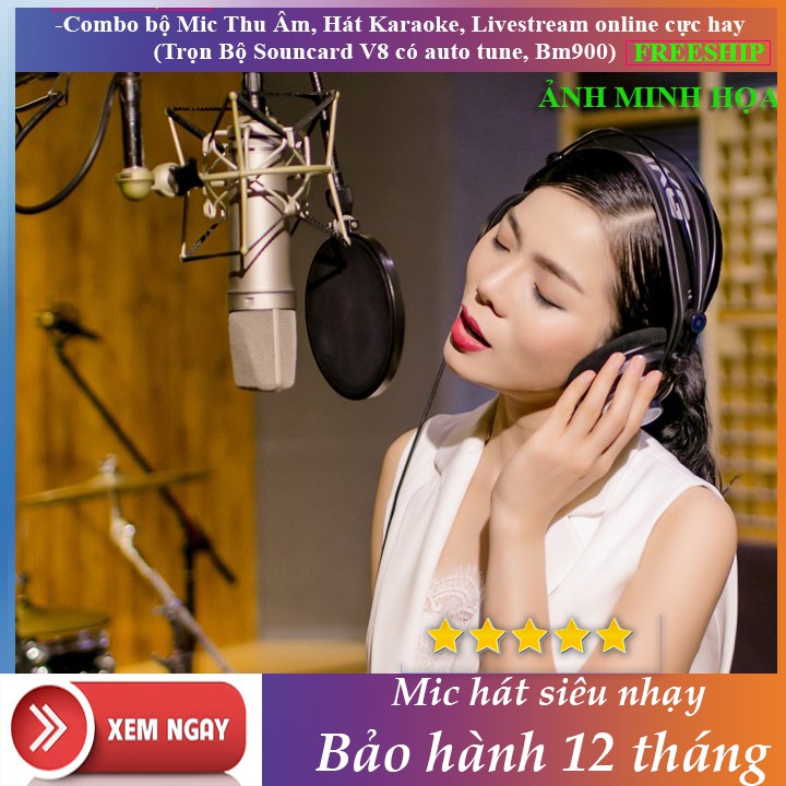 Bộ Mic Thu Âm ISK AT100, SoundCard V8 Chuyên Hát Karaoke, Livestream online trên điện thoại siêu hay 2906linh