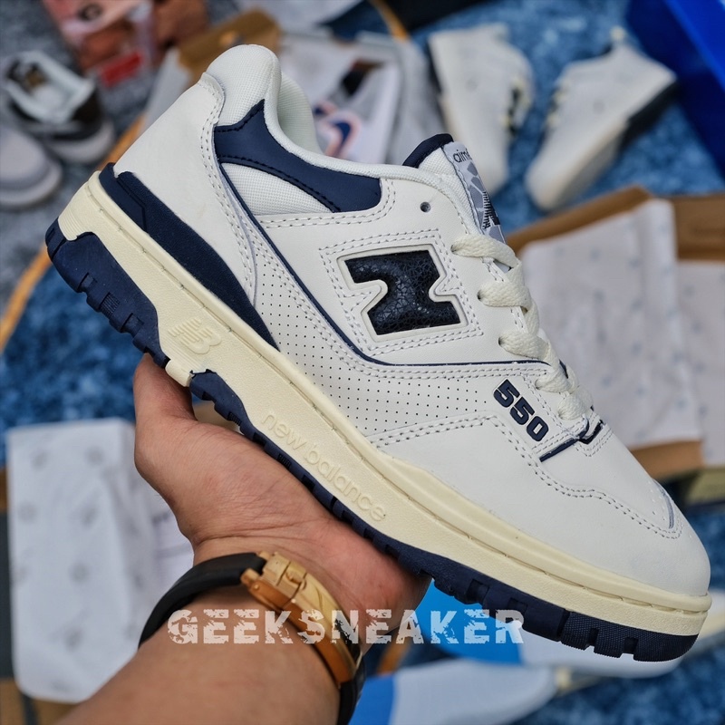 [GeekSneaker] Giày Sneaker NB - Aime Leon Dore New Balance 550 &quot;White / Navy&quot; ALD | NB550