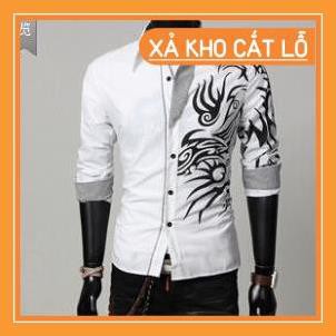 Áo Sơ Mi Nam Tay Dài In Hình Rồng Cá Tính | BigBuy360 - bigbuy360.vn