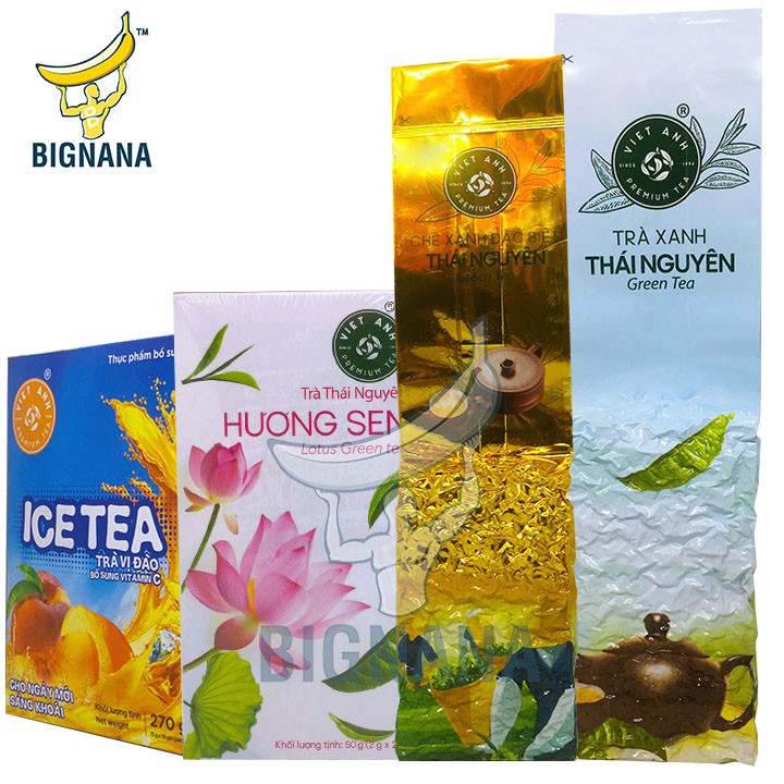 Trà Xanh Túi Lọc Hương Sen, Hương Nhài Thái Nguyên, Trà Búp Việt Anh Hộp 50gr, 25 Gói, Loại 1 Tôm 2 Lá