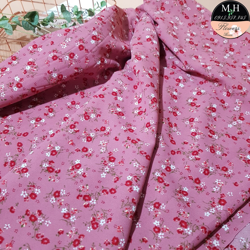 Vải may đồ nữ mùa hè vải hoa nhí vải đũi hồng mặc mát không cần may lót Maihoaflower