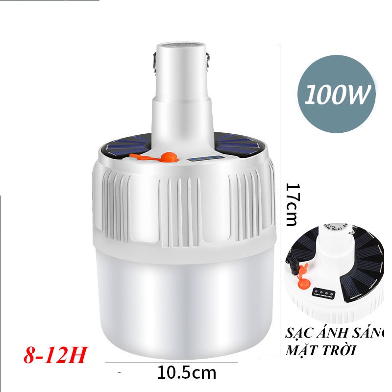 Đèn Năng lượng Mặt trời đèn Led tích điện 100w có điều khiển từ xa-V50 - tiếp kiệm chi phí và tiện lợi