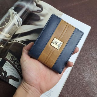 Ví nam da thật, ví ngang phối màu ws108 - 100% da bò thật, bh 3 năm