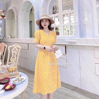 Đầm suông cổ tim