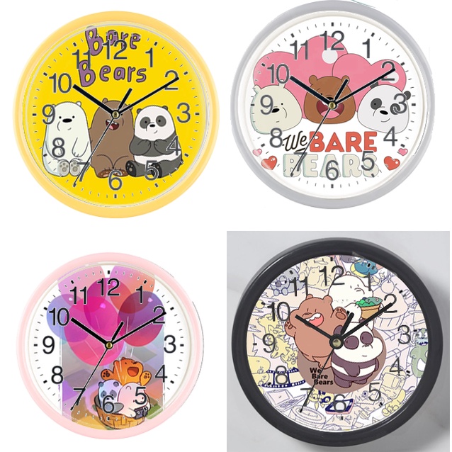 Đồng hồ treo tường ba anh em gấu  DHTI1 cute dễ thương 13 đến15cm