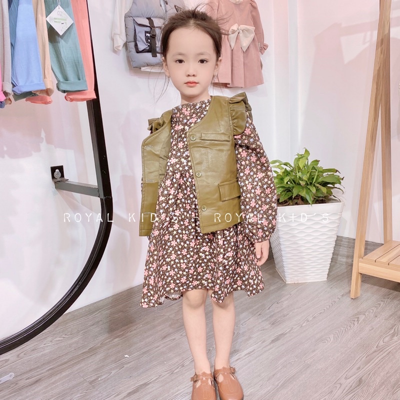 Váy xoè hoa nhí phối gile Da dễ thương cho bé gái