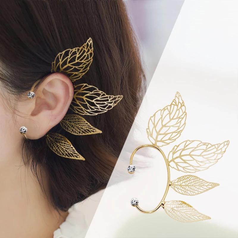 Khuyên Kẹp Vành Tai Hình Bướm Đính Đá Lấp Lánh Thời Trang Hàn Quốc Thanh Lịch Cho Cô Dâu