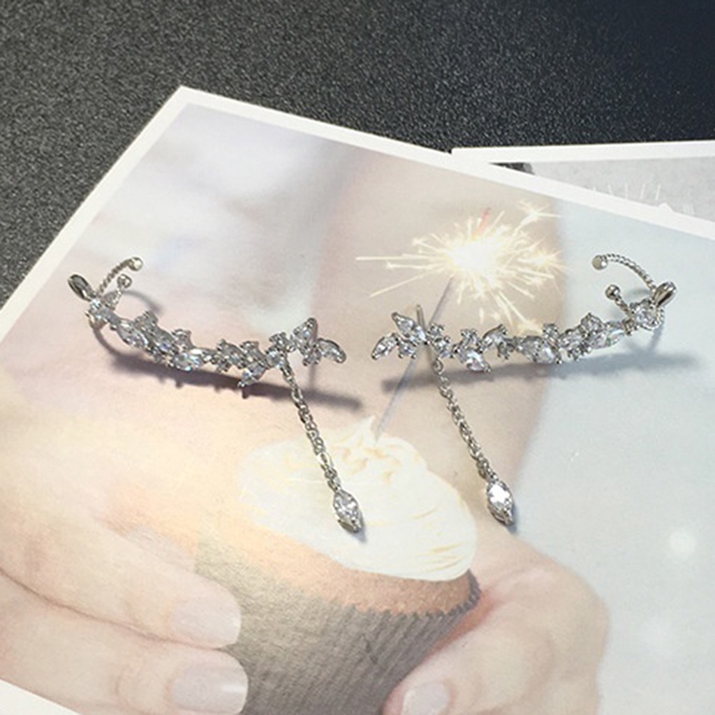 1 Khuyên Vành Tai Hình Hoa Đính Đá Lấp Lánh Cho Nữ