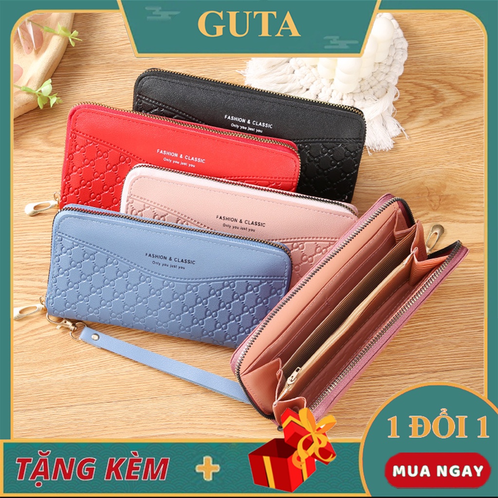 VÍ DÀI NỮ CẦM TAY FOREVER YOUNG KẺ SỌC ĐAN SỐ 8 V541 THỜI TRANG PHONG CÁCH HÀN QUỐC