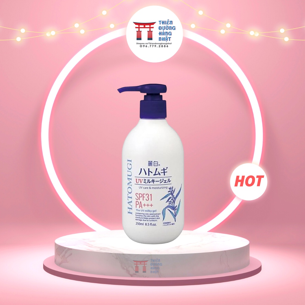 Sữa dưỡng thể chống nắng ý dĩ hatomugi SPF31 PA+++ 250ml (Mẫu mới không tem)