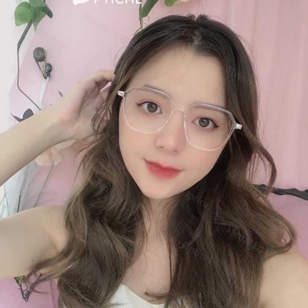 Gọng kính cận nam nữ MEMO dáng vuông đa giác đẹp nhựa acetate cao cấp, càng kính kim loại phong cách hàn quốc_SB035