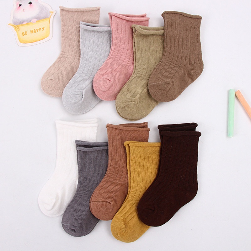 Set 5 Đôi Tất Cotton Màu Sắc Đa Dạng Cho Bé 0-11 Tuổi