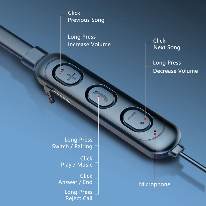 B7 Tai Nghe Không Dây V5.1 Bluetooth-Tai Nghe Dùng Cổ Tai Nghe Chụp Tai Thể Thao Tai Nghe Có Mic Bass Stereo